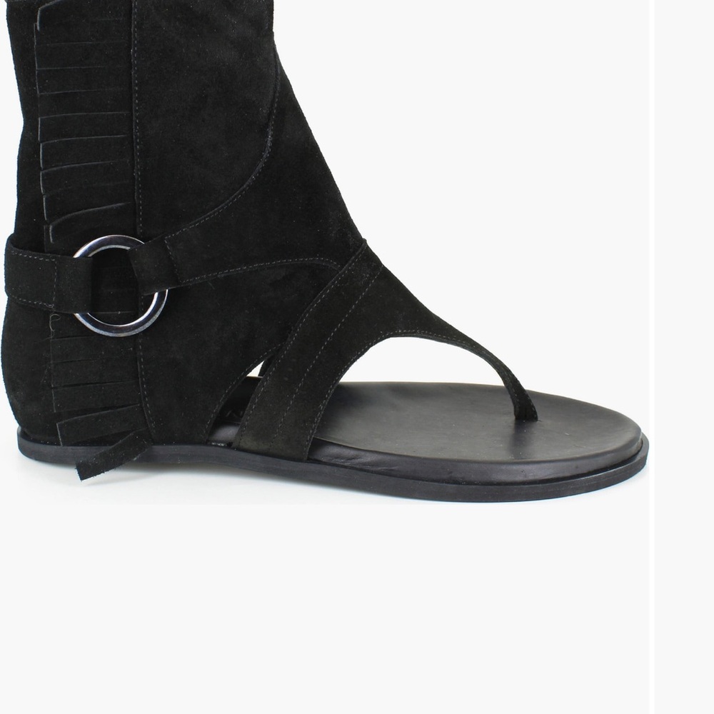 Black suede gladiator sandals,